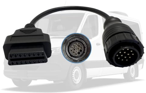 AMHTDOL OBD2 Adapter für Benz 14-polig OBD1 auf OBD2 16-polig DiagnoseKabel | OBD1 to OBD2 Cable kompatibel mit dem 14 pin Anschluss von Mercedes-Benz Sprinter-Fahrzeugen,funktioniert mit OBD2 ELM327