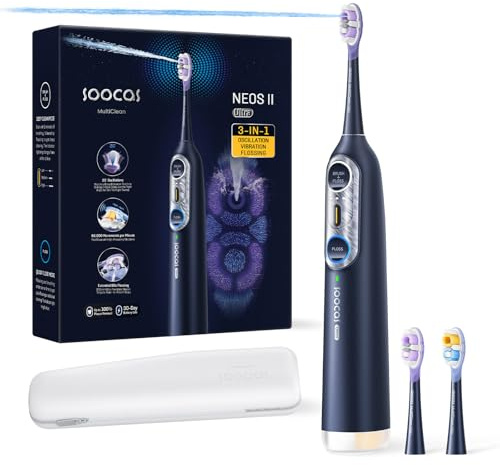 Soocas NEOS II Ultra Electric Toothbrush with Water Flosser, Midnight Blue