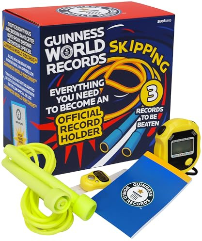 Guinness World Records 2026 Skipping Rope Kit - Guinness Record Breaker Kit - Jump Rope For Kids & Adult - World Record Holder 2026 - Official Skipping Rope - Fitness Achievement - Stocking Fillers