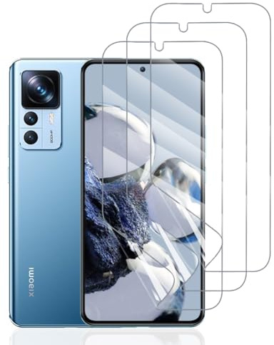 Hhfcryst Films de Protection d'écran en Hydrogel pour Xiaomi 12T / Xiaomi 12T Pro, 3 Pièces HD Souple TPU Film Hydrogel Transparent Haute Sensibilité Film Protecteur (verre non trempé)