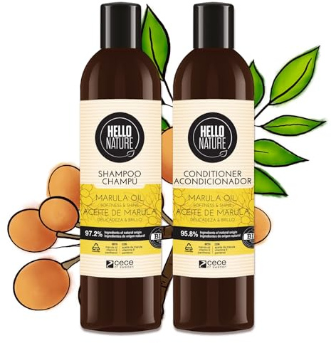 P-Beauty Naturkosmetik Marula Öl Haarpflege Set Shampoo & Conditioner - Bio, Vegan, ohne Silikone - Haarshampoo für Glanz & Geschmeidigkeit - Haarmaske für trockenes, strapaziertes Haar