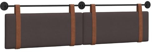vidaXL Hängendes Kopfteil Dunkelbraun Antikes PU, Schlafzimmer Deko, modernes Wandkopfteil, rechteckiges Design, minimalistischer Stil, Schaumstoff Polsterung