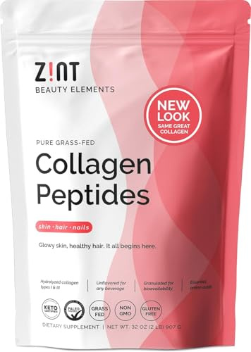 Pure Grass-Fed Collagen Peptides, Unflavored, Bag, 32 oz (907 g), Zint