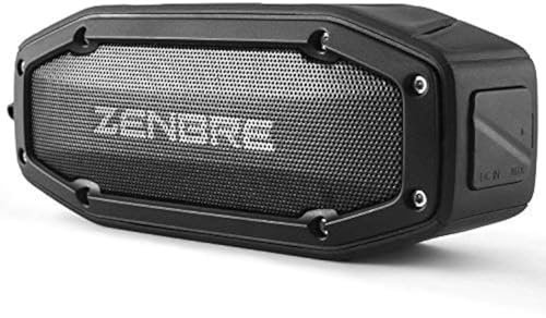 ZENBRE Bluetooth Speakers, D6 Bluetooth 4.1 Waterproof IPX6 with 18h Play-time, 10W Dual Driver with Bass Resonator, Handsfree Calling, Shockproof Portable Speaker(Black)