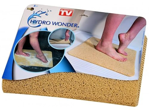 Hydro Wonder - Tapis de luxe antidérapant pour douche et bain - 40 x 60 cm - Beige ou gris - Original vu à la TV, gris, 40 x 60 cm
