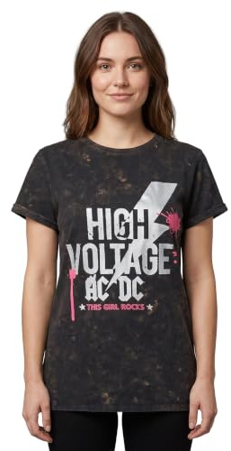 AC/DC Comics High Voltage Acid Wash Women's T-Shirt