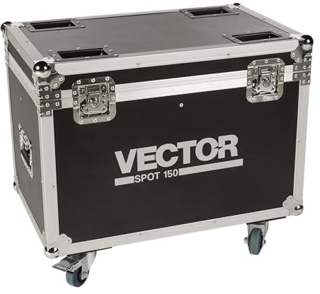 Flight Case für 4 Moving Heads, Maßgefertigt, Robustes Multiplexholz, Aluminiumprofilrahmen, Abschließbar, Stapelbar, Mit Rollen, 71x44x62 cm, Schutz für Bühne und Transport