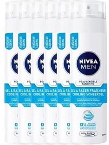 6 x NIVEA Rasiergel Men - Sensitive Cooling - 200 ml