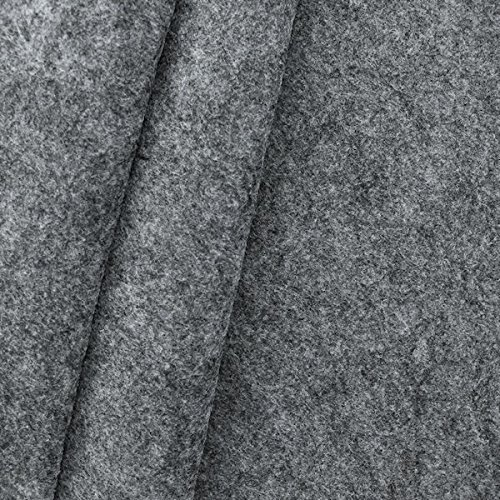 STOFFKONTOR Bastelfilz Filz Stoff Stärke 3,0 mm Breite 90 cm - Meterware, Farbe Mittel-Grau - zum Basteln und Dekorieren