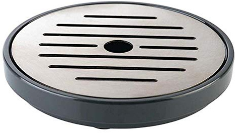 APS 10853 Edelstahl-Auffangwanne mit Anti-Rutsch-Füße, Ø 9, 5 cm, Grau