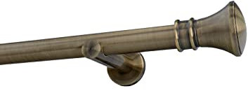 Sento 25mm Gardinenstange Vorhangstange 1-läufig Wandmontage Modern Messing Antik 160 cm Pryma