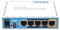 MikroTik hAP with 650MHz CPU, 64MB RAM, 5xLAN, Built-in 2.4Ghz, RB951UI-2ND (5xLAN, Built-in 2.4Ghz 802.11b/g/n 2x2 Two Chain Wireless with Integrated Antennas, USB, RouterOS L4, p)