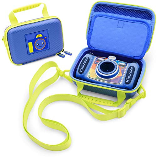 CASEMATIX Kameratasche kompatibel mit VTech KidiZoom Kamera und Kamerazubehör mit Schultergurt und gepolsterter Inneneinteilung, nur blaue Reisetasche