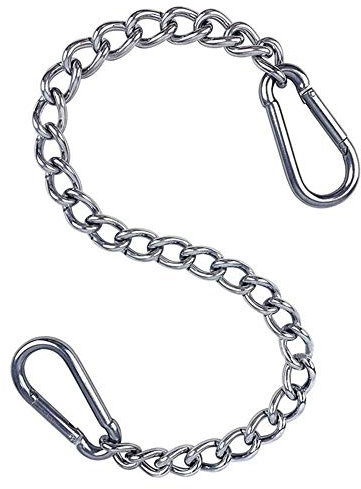reakoo 50cm Hanging Chair Chain, with 2 Carabiners Stainless Steel Hanging Kits Porch Swing Hammock Chain Kit, Punching Bag Hanging Hardware Hanger Chains Hooks for Rope Tire Tree Swings