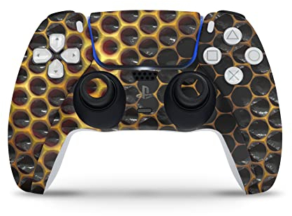 Skins4u Skins Folie Design Aufkleber kompatibel mit Sony Playstation 5 Controller PS5 DualSense Skin Schutz Cover Golden Honey.png