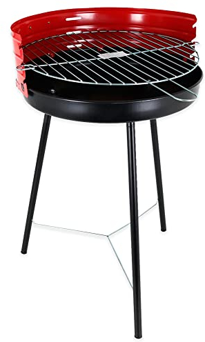 Algon - Barbacoa de Carbón Redonda con Refuerzo Resistente y Duradero. Parrilla Zincada Ideal Para Exterior. Barbacoas de carbon con Patas. Diametro 42 cm