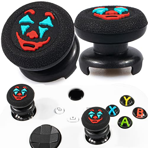 Playrealm FPS Thumbstick Grip Agarres Pulgar Extensor Y Silicona Apretón Cubrir Grip 2 Sets para Xbox Series X/S & Xbox One Mando (joker negro)