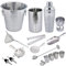 Kosma 16Pc Stainless Steel Barware Set with hammered effect - Champagne Bucket, Wine Cooler, Cocktail Shaker & Bar Tool Sets