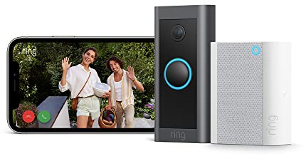 Ring Video Doorbell Wired + Chime | Doorbell Security Camera, 1080p HD Video, Advanced Motion Detection, hardwired (existing doorbell wiring required) | 30-day free trial of Ring Home