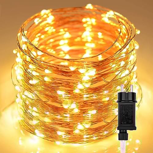 LED Lichterkette Außen, 30m 300 LED Lichter Kupferdraht Weihnachts Beleuchtung Innen Draußen Dekoration Wasserdicht mit 8 Modi für Zimmer,Weihnachten,Bäume, Garten,Party,Hochzeit,Urlaub Deko, Warmweiß