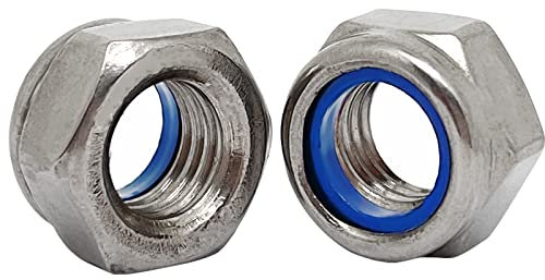 M12–1,75 mm Pitch 304 Edelstahl Linksgewinde Sechskant-Kontermutter, 5 Stück