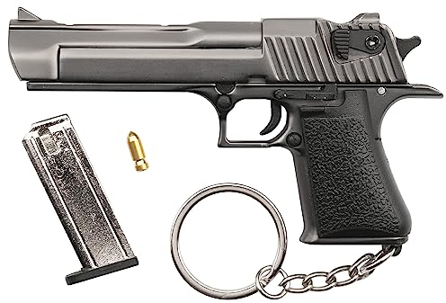 Desert Eagle Mini Kunststoff Schlüsselanhänger Taktische Waffe Schlüsselanhänger Form Schlüsselanhänger mit beweglichen Teilen Waffe Modell Männer Anhänger Sammlung Fan Geschenk (Waffe schwarz)