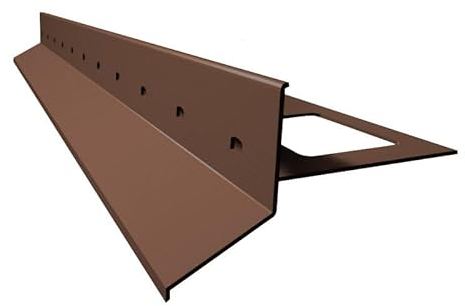 Renoplast® Aluminium Traufprofil D25 200cm Braun | Fertigstellung von Terrassen und Balkonen | Fliesenböden auf Klebemörtel | Wasser ablaufsysteme Winkelprofil | Korrosionsschutz Balkonprofile
