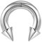 ZS Chirurgenstahl Spike Hufeisen Circular Barbell Ringe, 00G 0G 2G 4G 6G 8G 12G 16G Dick PA Rings, CBR Nasenring Septum Ohr Piercing Körperschmuck (Silber,4G,16mm)