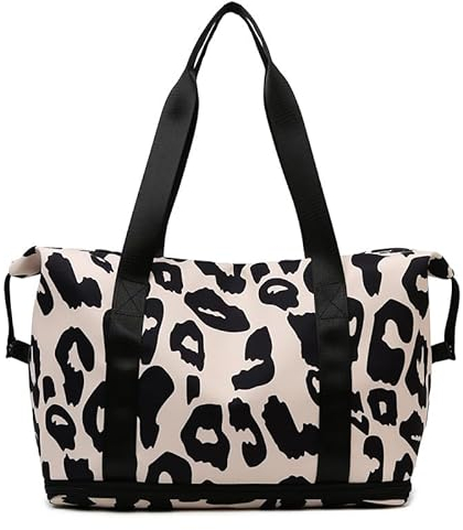 Weekender Duffel Sport Gym Bag Overnight Travel Duffle Bags with Shoe Compartment Wet Pocket, X1-Black Cowprint, Einheitsgröße