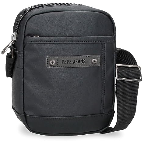 Pepe Jeans Hatfield Kleine Umhängetasche Schwarz 15x19,5x6 cm Polyester, Schwarz, Talla única, Kleine Umhängetasche