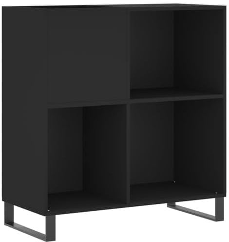 vidaXL Mueble para Discos Madera contrachapada Negro 84,5x38x89 cm