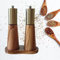 Goldfarbenes Salz- und Pfeffermühlen-Set, Salz- und Pfeffermühlen-Set aus Holz, goldene Salz- und Pfefferstreuer, moderne Salz- und Pfefferstreuer, Pfeffermühle mit Keramikkern, Pfeffermühle für