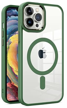 Magnetic Mag-Safe iPhone 11 Pro Max Case 6.5-Inch Green Clear TPU Transparent with Shock Absorption Anti Scratch Resistant Bumper Protective Crystal Cover Protect Compatible for MAG iPhone 11 Pro Max