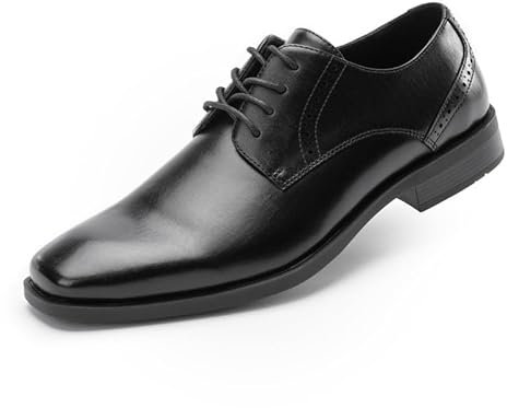 Cusolemore Herren Anzugschuhe Schnürhalbschuhe Männer Businessschuhe, Leder gefüttert, Square Toe für Formale Anlässe Gatsby Black 43.5