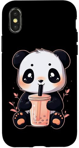 Panda Bär Boba Tea Bubble Tea Anime Kawaii Hülle für iPhone X/XS
