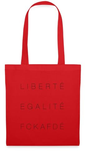Spreadshirt LIBERTÉ ÉGALITÉ FCKAFDÉ Anti-AFD Anti-Rassismus Statement Einkaufstasche, One size, Rot