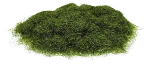 sourcing map Hierba estática, polvo de hierba artificial de nailon de 5 mm, 4 x 30 g, modelo de césped artificial para tren, paisaje, ferrocarril, arena, verde invierno, paquete de 4