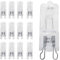 LedWekei Ampoules halogènes G9, ampoule 220 V 25 W, ampoule à capsule transparente à 2 broches, ampoules blanc chaud 2700 K à intensité variable (paquet de 12)