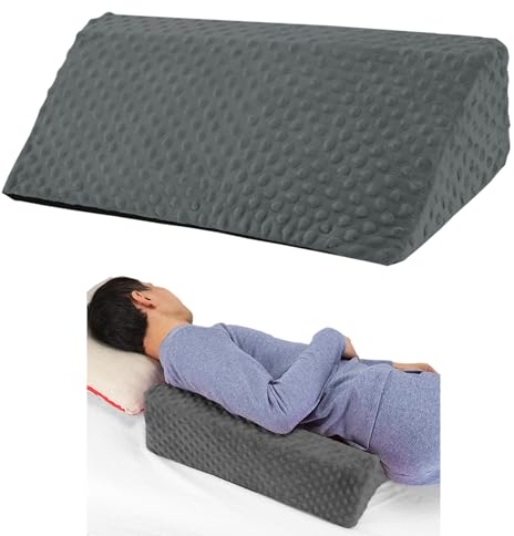 Jacobable Keilkissen zum Seitenschlafen, Körperpositionierung Schaumstoff-Keilkissen, Seitenkeilkissen zum Schlafen, rutschfestes Rückenpositionierungskissen für Bettwunden Keil (Dunkelgrau)