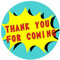 Manta Makes Thank You for Coming to My Party Stickers for Party Bags, 35 x 37mm Round Thank You Stickers for Party Bags, Thank You for Coming to My Party Bag Stickers Sheet (Superhero Wow)