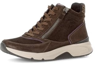 Gabor Damen Schnürstiefeletten, Frauen Stiefeletten,uebergangsstiefel,schnürboots,reißverschluss,Boots,Chocolate/Melanzana,39 EU / 6 UK