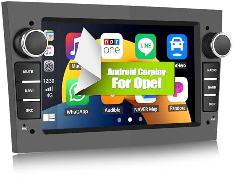 CAMECHO 2+64G Android 13 Autoradio für Opel Corsa d/Astra h/Zafira b/Meriva mit Carplay/Android Auto/Mirrorlink,7 Zoll Kapazitive Touchscreen Unterstützt WiFi GPS FM Bluetooth EQ(Grau)