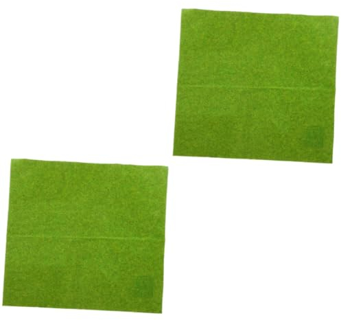 Yardwe 2stücke Fake Gras Matten Für Sandtisch Dekoration Künstliche Rasenfläche Modellbau Landschaftsdeko Für Miniaturgärten Und Puppenhäuser