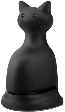 Door Stop Magnetic Door Stops Cute Cat Door Holder Doorstops with Catch 3M Self Adhesive Door Catch for Home Bathroom Kitchen Bedroom, 1 Pcs(Black)