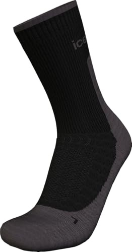 ICEBREAKER Men Merino Hike+ Light Crew Black/Obsidian - L