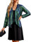 GRACE KARIN Damen Leichte Glitzer Jacke Vintage Pailletten 70er Jacke Langarm Fließende Bolero Halloween Kostüm Bolerojacke Blaugrün M