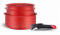Arthur Martin, AMR28, Set de 3 casseroles en aluminium antiadhésif, poignées amovibles, compatibles tous feux dont induction, tailles 16-18-20 cm, couleur Rouge