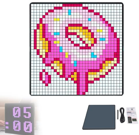 Pixel Art Display Digitaler Bilderrahmen - Programmierbare Pixel Art LED Display DIY - Gaming Zubehör - Digitaler Wecker - Neonlicht für Raumdekoration Einzigartige Beleuchtung Dekoration