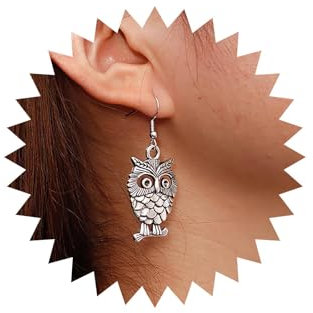 Dervivea Vintage Eule Vogel Baumeln Ohrringe Silber Eule Tropfen Ohrringe Eule Vogel Ohrringe Minimal Eule Ohrringe Eule Niedlich Ohrringe Schmuck Für Frauen