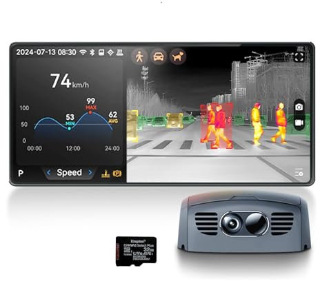 Auto Nachtsichtgerät NV300 Max Wärmebildkamera Dashcam Wärmebild Autokamera Anti-Kollisions-Erkennung auf 300 m Thermal Night Vision Grau